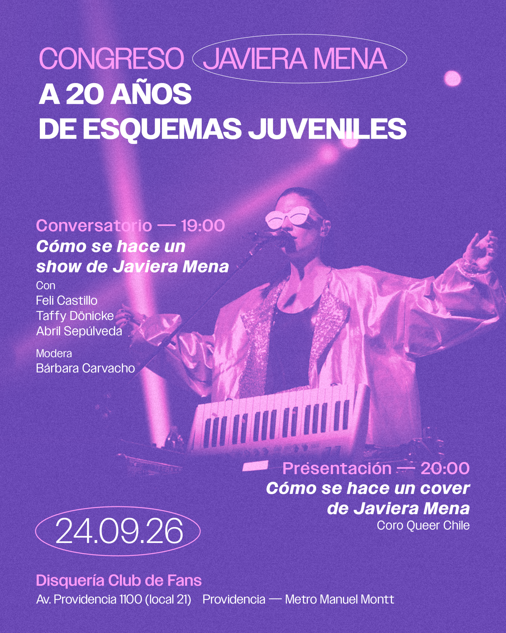 Conversatorios “Cómo se hace un show de Javiera Mena”y “Cómo se hace un cover de Javiera Mena” – Congreso Javiera Mena